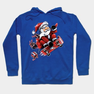 Santa Skateboarding Hoodie